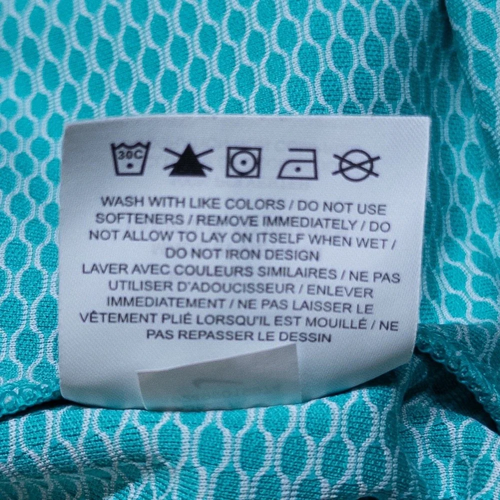 Nike Shirt Womens XXL Turquoise Blue Sleeveless Golf Quarter Zip Dri Fit Top